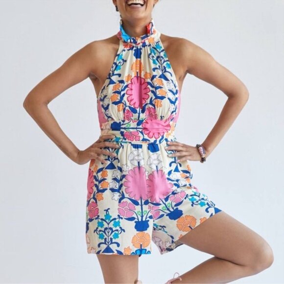 Anthropologie Pants - Anthropologie Plenty by Tracy Reese Ruffled Floral Romper Size Medium
